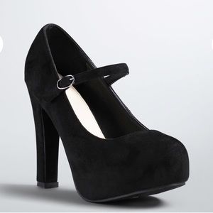 COPY - COPY - Torrid Faux Suede Mary Jane Heels (…